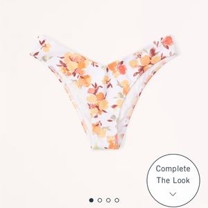 Tall-Side High-Leg Cheeky Bottom- color orange floral; size L